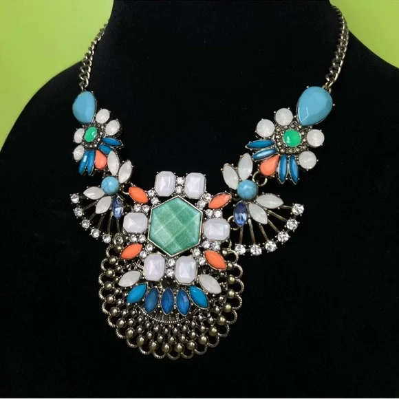 Park Lane Vintage Rhinestone Statement Bib Necklace NWT - Picture 4 of 4